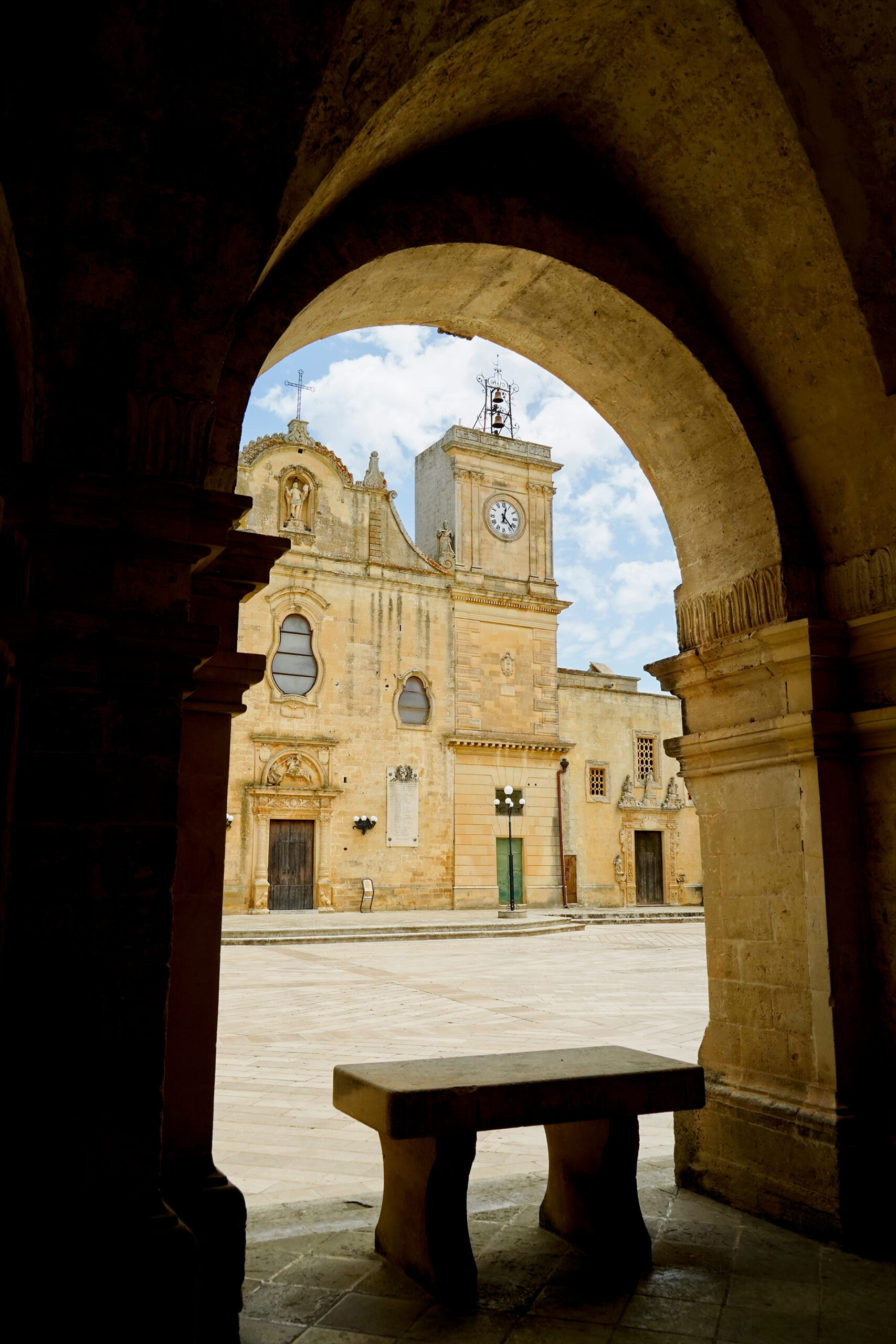 Piazza e chiesa di San Giorgio a Melpignano, Lecce,Puglia,Italia